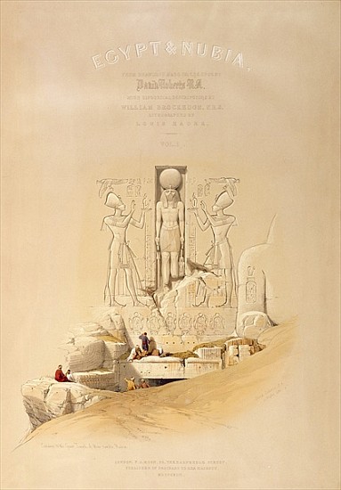 The Entrance to the Great Temple of Aboo Simble, Nubia, titlepage of Volume I of ''Egypt and Nubia'' van (after) David Roberts