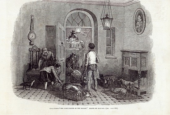Christmas: The Compliments of the Season ; engraved by Linton, from ''The Illustrated London News'', van (after) Edward Duncan