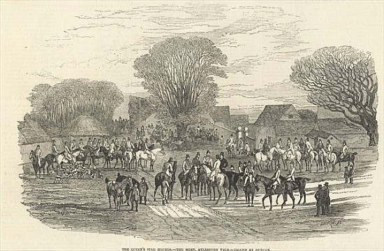 The Queen''s Stag Hounds: The Meet, Aylesbury Vale, from ''The Illustrated London News'', 5th Decemb van (after) Edward Duncan