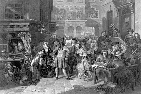Scene in Change Alley during the South Sea Bubble van (after) Edward Matthew Ward