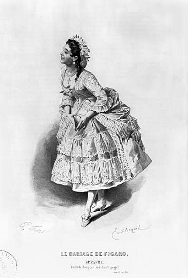 Suzanne, illustration from Act II Scene 17 of ''The Marriage of Figaro'' Pierre Augustin Caron de Be van (after) Emile Antoine Bayard