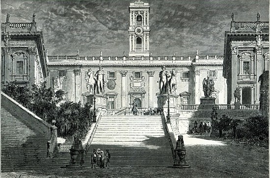 Facade of the Senatorial Palace, Rome van (after) Emile Theodore Therond