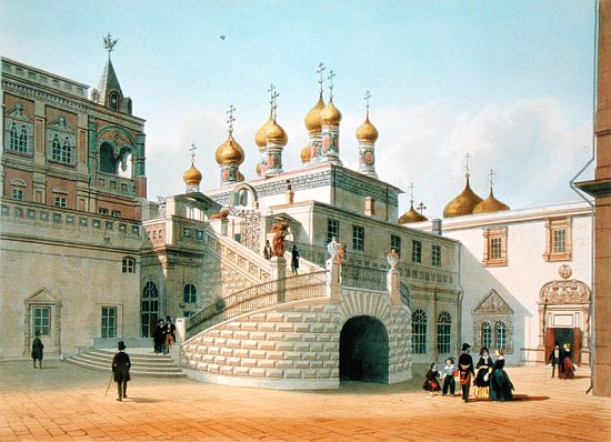 View of the Boyar Palace in the Moscow Kremlin, printed Lemercier, Paris, 1840s van (after) Felix Benoist