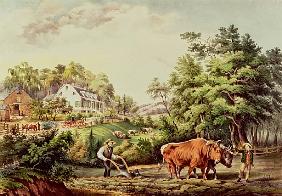 American Farm Scenes; engraved by Nathaniel Currier (1813-98) pub.Currier and Ives, New York