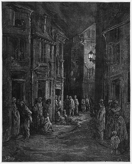 Bluegase-field, illustration from ''Londres'' Louis Enault (1824-1900) 1876; engraved by by Heliodor van (after) Gustave Dore
