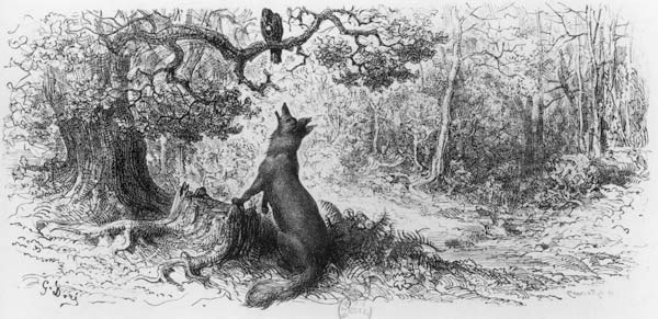 The Crow and the Fox, from ''Fables'' Jean de La Fontaine (1621-95) van (after) Gustave Dore