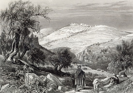 The Mount of Olives, from Mount Zion; engraved by S. Bradshaw van (after) Harry Fenn