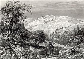 The Mount of Olives, from Mount Zion; engraved by S. Bradshaw