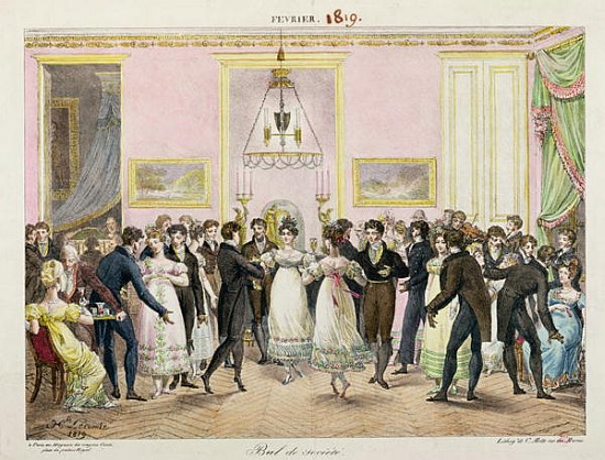 A Society Ball; engraved by Charles Etienne Pierre Motte (1785-1836) 1819 van (after) Hippolyte Lecomte