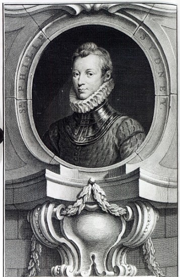 Sir Philip Sidney; engraved by Jacobus Houbraken van (after) Isaac Oliver