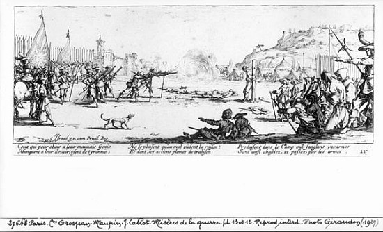 The Firing Squad, plate 12 from ''The Miseries and Misfortunes of War''; engraved by Israel Henriet  van (after) Jacques Callot