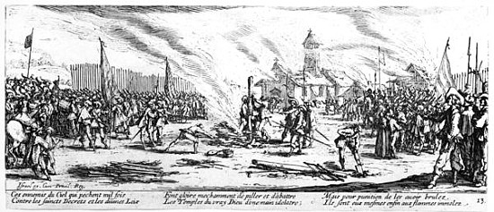 The Stake, plate 13 from ''The Miseries and Misfortunes of War''; engraved by Israel Henriet (c.1590 van (after) Jacques Callot