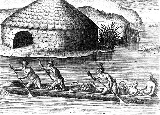 Florida Indians Storing their Crops in the Public Granary, from ''Brevis Narratio''; engraved by The van (after) Jacques (de Morgues) Le Moyne