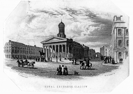 The Royal Exchange, Glasgow; engraved by William Home Lizars van (after) James Stewart