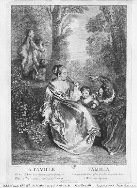 The Family; engraved by Pierre Aveline (c.1656-1722)