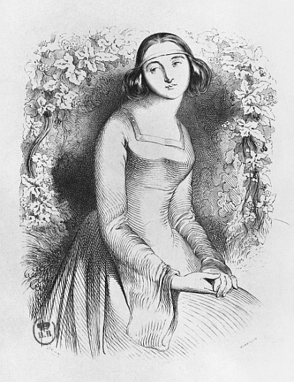 Heloise, illustration from ''Lettres d''Heloise et d''Abelard'' van (after) Jean Francois Gigoux
