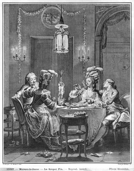 The Gourmet Supper; engraved by Isidore Stanislas Helman (1743-1809) 1781 van (after) Jean Michel the Younger Moreau