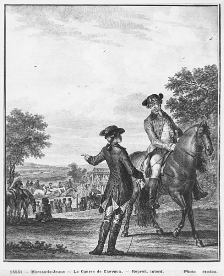 The horse race; engraved by Heinrich Guttenberg (1749-1818) c.1777 van (after) Jean Michel the Younger Moreau