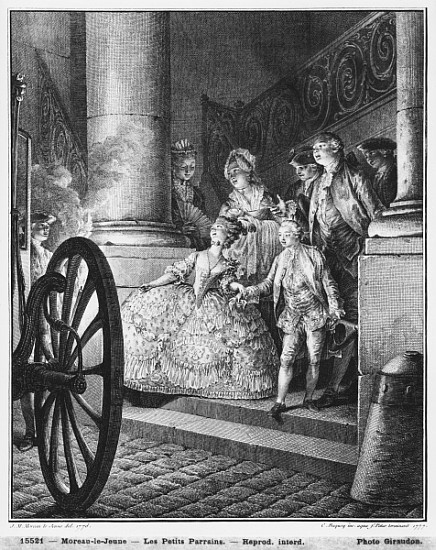 The Little Godfathers, 1776; engraved by in 1777 Pierre Charles Baquoy (1759-1829) and Charles Emman van (after) Jean Michel the Younger Moreau