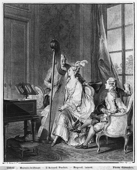 The perfect chord; engraved by Isidore Stanislas Helman (1749-1809) 1777 van (after) Jean Michel the Younger Moreau