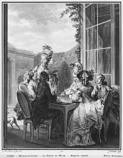 The whist party; engraved by Jean Dambrun (1741-after 1808) 1783 van (after) Jean Michel the Younger Moreau