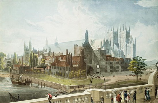 Westminster Hall and Abbey; engraved by Daniel Havell (1785-1826) published by Rudolph Ackermann (17 van (after) John Gendall