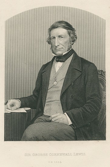 Sir George Cornewall Lewis; engraved by D.J. Pound from a photograph, from ''The Drawing-Room of Emi van (after) John Jabez Edwin Paisley Mayall