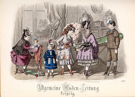 Children at Play, fashion plate from the ''Allgemeine Moden-Zeitung'', Leipzig van (after) Jules David