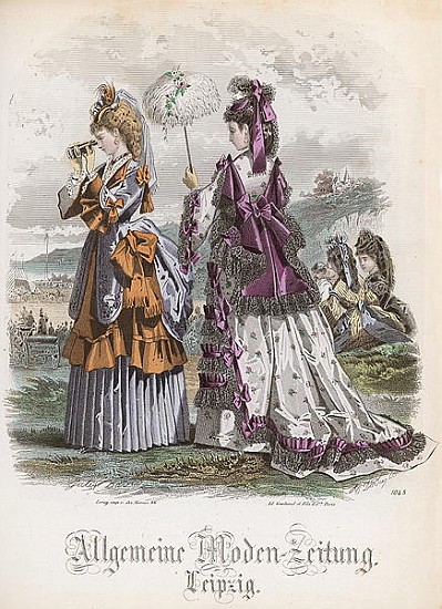 Two Ladies, fashion plate from the ''Allgemeine Moden-Zeitung'', Leipzig van (after) Jules David