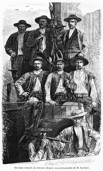 Coal Miners of Le Creusot during the Second Empire, illustration from ''Les Grandes Usines'' Julien  van (after) Jules Ferat