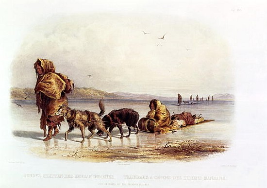 Dog Sledges of the Mandan Indians van (after) Karl Bodmer