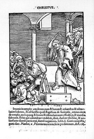 Christ Driving the Tradesmen and Money Lenders from the Temple from ''Passional Christi und Antichri van Lucas  Cranach