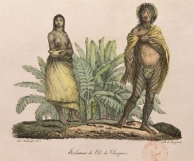 Inhabitants of Easter Island, from ''Voyage Pittoresque Autour du Monde''; engraved by G. Langlume