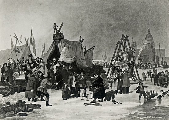 The Fair on the Thames, February 4th 1814, engraving by Reeve van (after) Luke Clennell