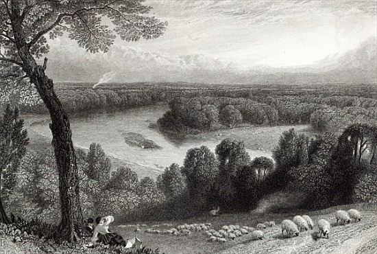 The Thames from Richmond Hill; engraved by J. Saddler, printed Cassell, Petter & Galvin van (after) Myles Birket Foster