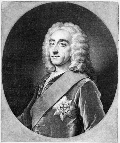 Philip Dormer Stanhope; engraved by John Simon van (after) of Bath Hoare William