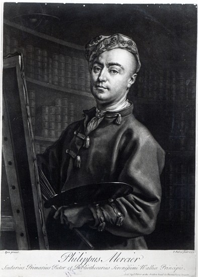 Self Portrait; engraved by John Faber van (after) Philippe Mercier