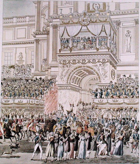 The Emperor and the Empress Receiving the Homage of the French Troops from the Balcony of the Tuiler van (after) Pierre Francois Leonard Fontaine