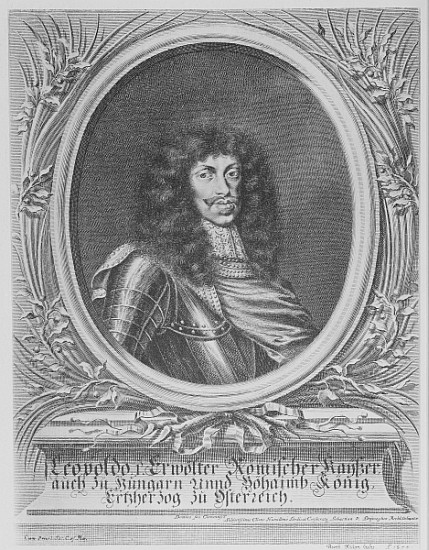 Leopold I, Holy Roman Emperor; engraved by Bartholomaus Kilian II van (after) Sebastian van Dryweghen