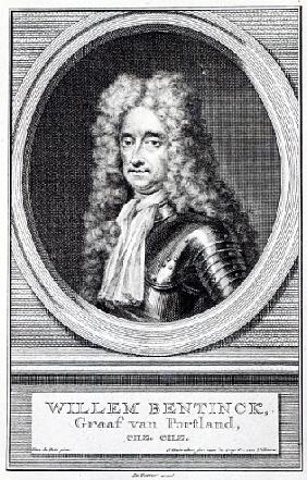 William Bentinck, 1st Earl of Portland; engraved by Jacobus Houbraken after an original by Robert Wi