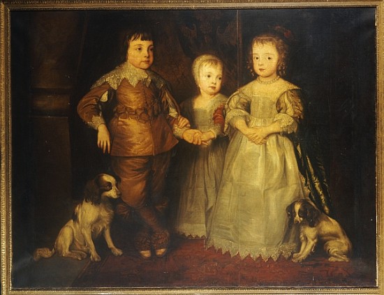 Group portrait of the children of King Charles I, full length van (after) Sir Anthony van Dyck
