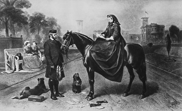 Queen Victoria at Osborne, after the painting of 1865 van (after) Sir Edwin Landseer