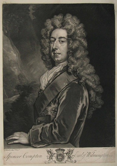 Spencer Compton, Earl of Wilmington, print John Faber van (after) Sir Godfrey Kneller