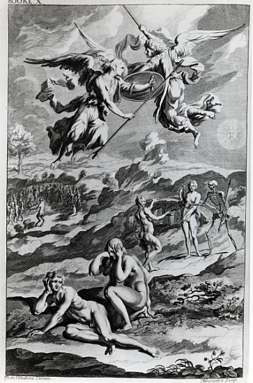 Adam and Eve after the Fall, illustration from John Milton''s ''Paradise Lost''; engraved by Michael van (after) Sir John Baptist de Medina