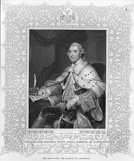 William Fitz-Maurice Petty, First Marquis of Lansdowne; engraved by H. Robinson van (after) Sir Joshua Reynolds
