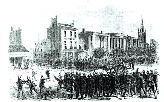 New Orleans Race Riot of July 30th, 1866, illustration from ''Harper''s Weekly'' magazine in 1866 van (after) Theodore Russell Davis