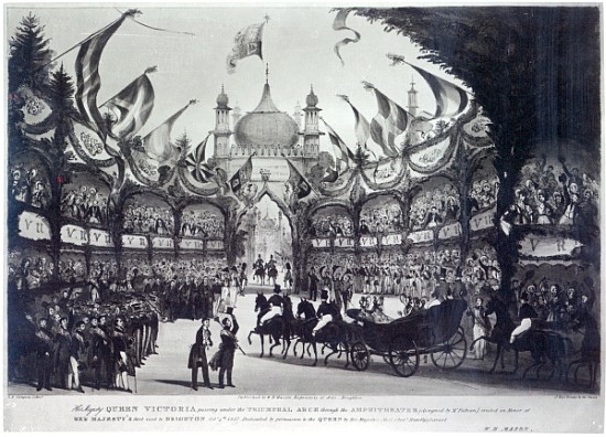 Queen Victoria''s first visit to Brighton; engraved by George Bryant Campion van (after) W.H. Mason