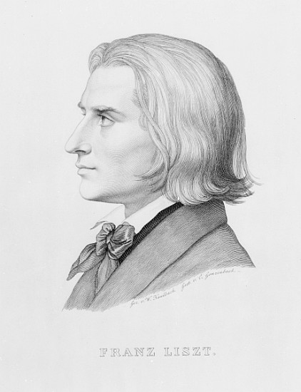 Franz Liszt; engraved by Gonzenbach van (after) Wilhelm von Kaulbach