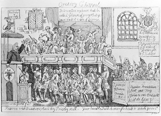Oratory Chappel, c.1746 van (after) William Hogarth
