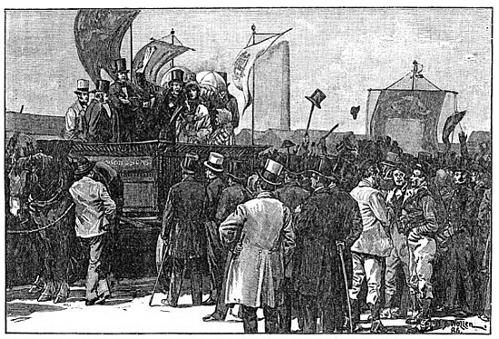 The Chartist Demonstration on Kennington Common, 10th April 1848 van (after) William Barnes Wollen